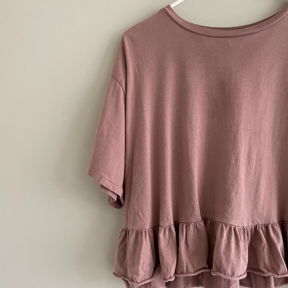 Pink Wild Fable Peplum Cropped Tee, Oversized fit